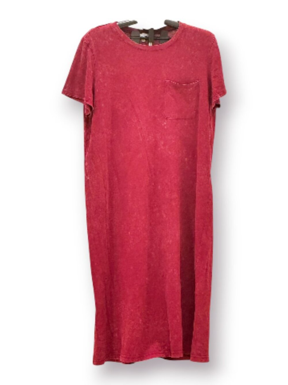 Time and Tru Maroon Mineral Wash T-Shirt Dress Pocket XXL Like New - Picture 2 of 7